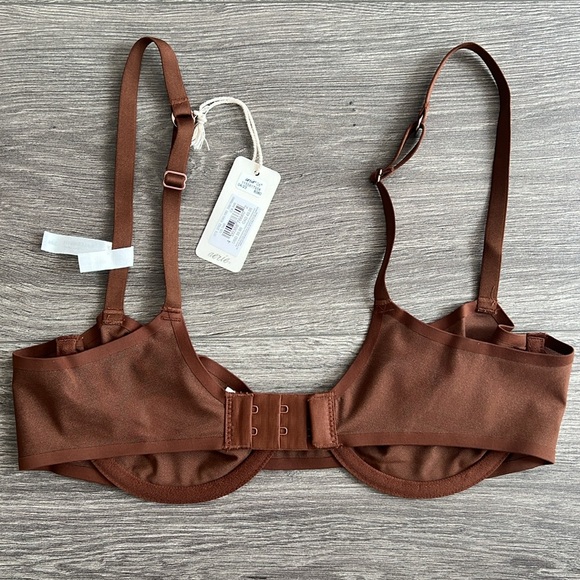 SMOOTHEZ by Aerie Balconette Mesh Bra Size 34B Universe Brown Underwire Sheer - Picture 5 of 7